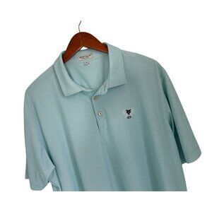 Peter Millar Summer Comfort Polo Shirt Jersey Light Blue Embroidered Fox Blue -